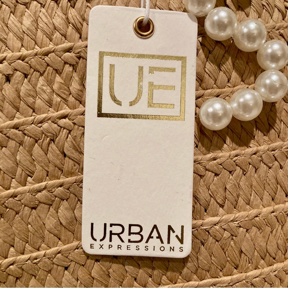 NWT Urban Expression Seaton Pearl Natural Straw Tote, Playful “Swim and Tonic” - Picture 2 of 13